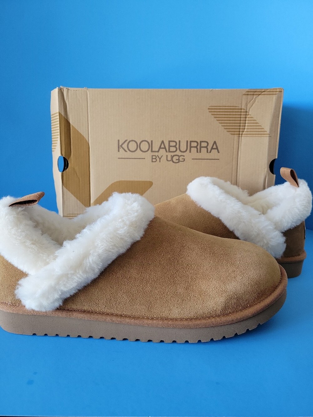 Koolaburra by UGG Advay Slip-On Women's Sz 11 Chestnut Suede Shearling Shoes New